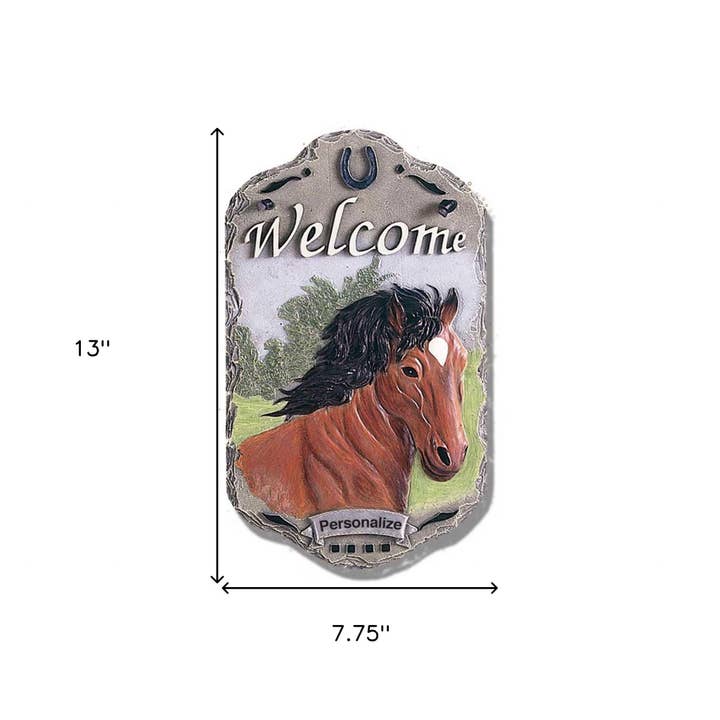 HomeRoots – wholesale Sign – Horse Indoor Outdoor Resin Welcome Wall Decor3