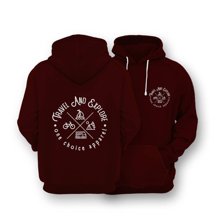 Hållbar huvtröja - Resa och utforska för wholesale av One Choice Apparel