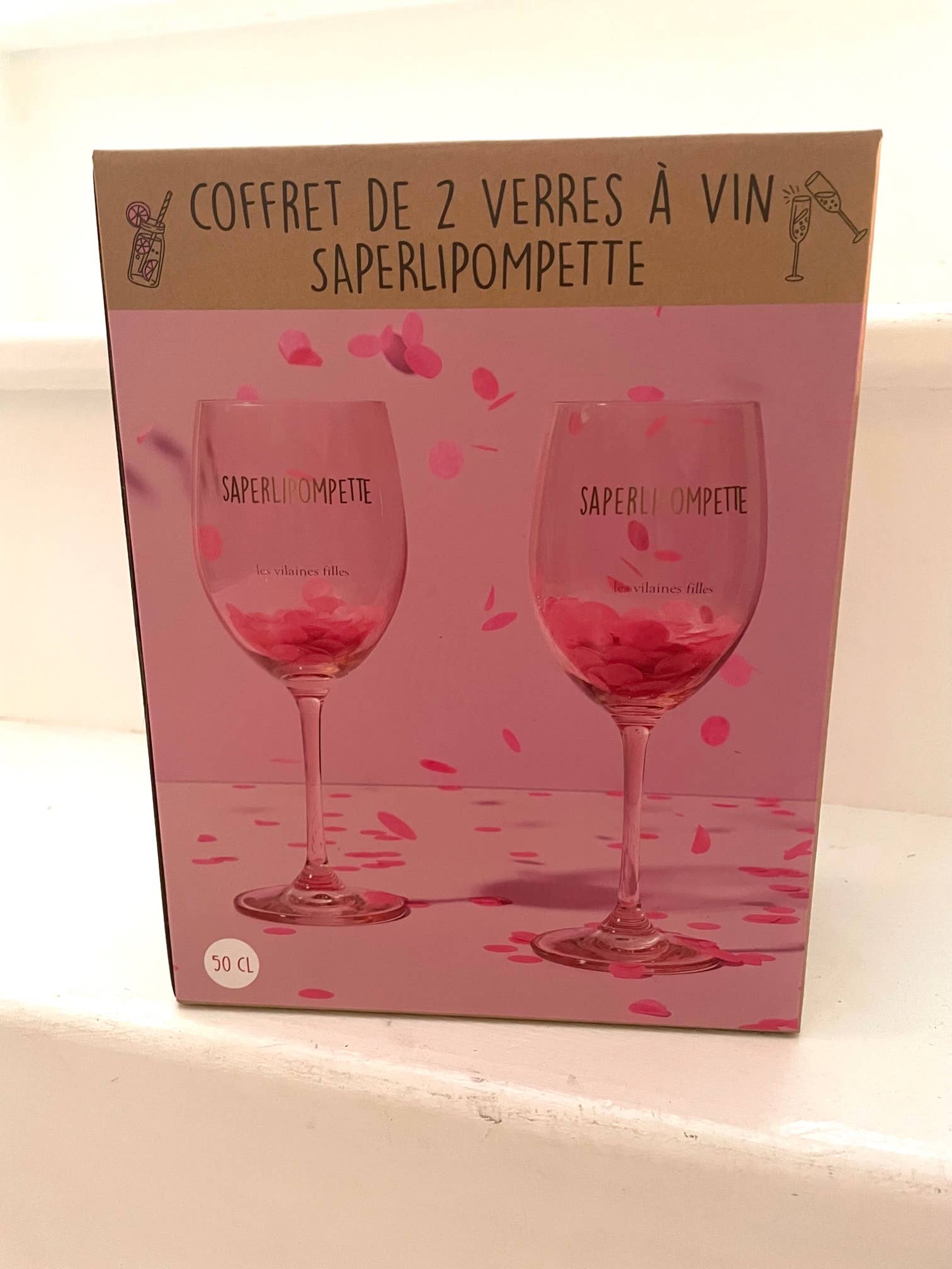Les Vilaines Filles - Wholesale Wine Glass - Set of 2 "Saperlipompette" glasses2