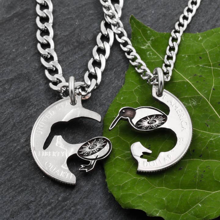 Opdelte Kiwi-fuglehalskæder, New Zealands indfødte øfugl, kiwifrugt for engroshandel hos NameCoins