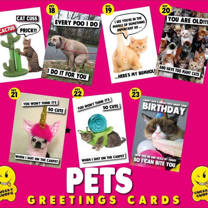 Cheeky Chops Cards & Wanky Candles – wholesale Birthday card – Here's my bumhole - Funny Pet Cat Birthday Card