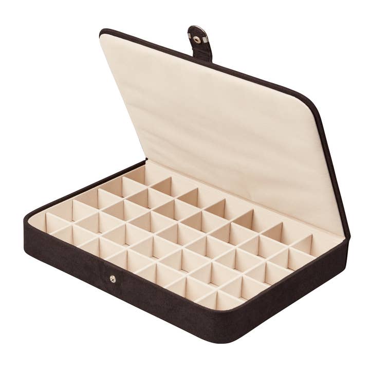 Mele and Co - Wholesale Jewelry Box/Organizer - Mele and Co Cameron Plush Fabric Jewelry Box in Black