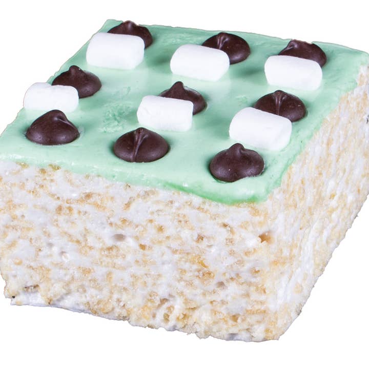 The Crispery - Wholesale Cake - Mint Chocolate Chip Gourmet Marshmallow rice CRISPYCAKE