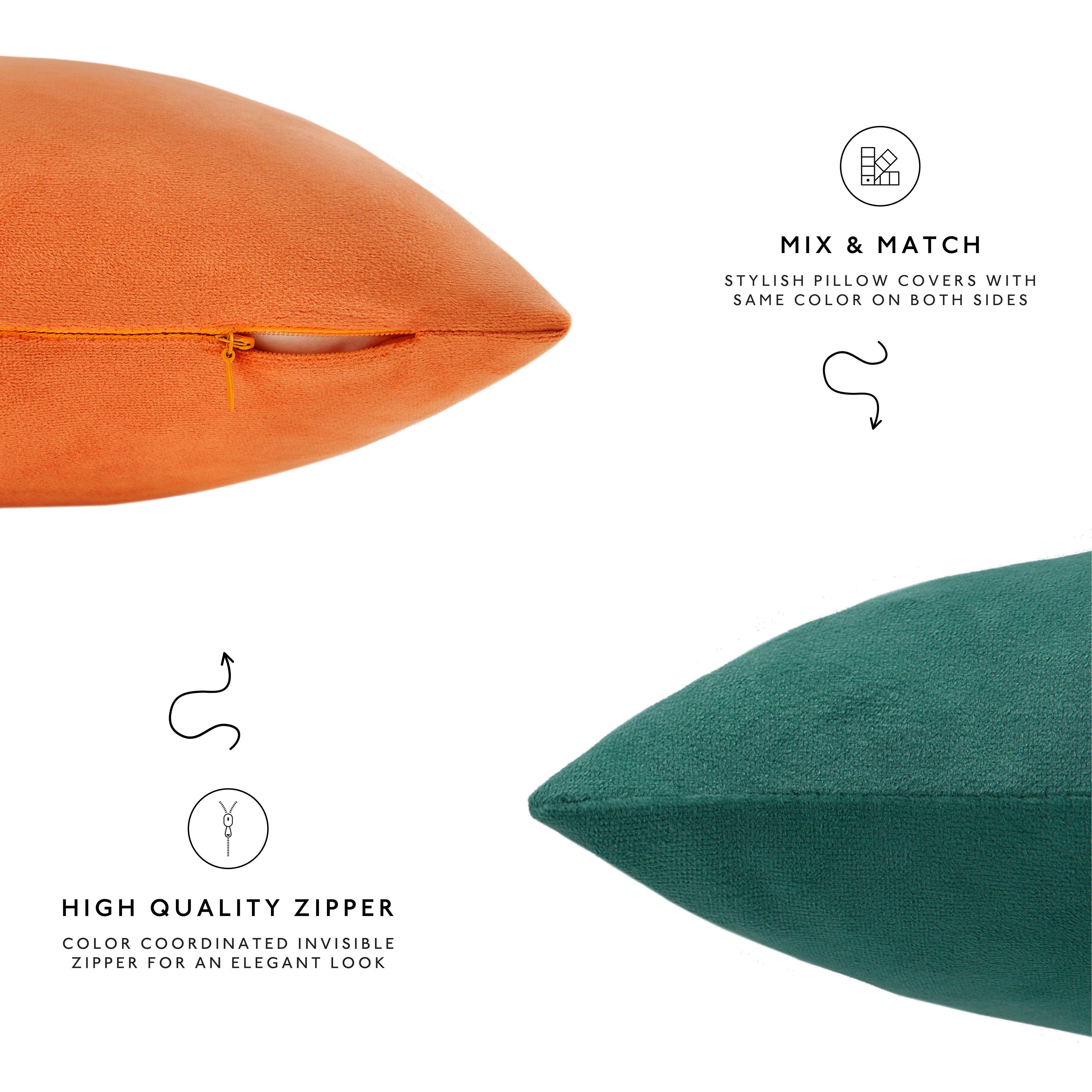 Monday Moose - Wholesale Throw Pillow Cover - Samara Pillow Covers (4-Pack) - Orange/Green4