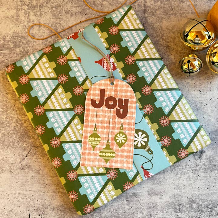 Slow Notes - Wholesale Flat Wrap - Scandinavian Vintage Trees Double-Sided Wrapping Paper4