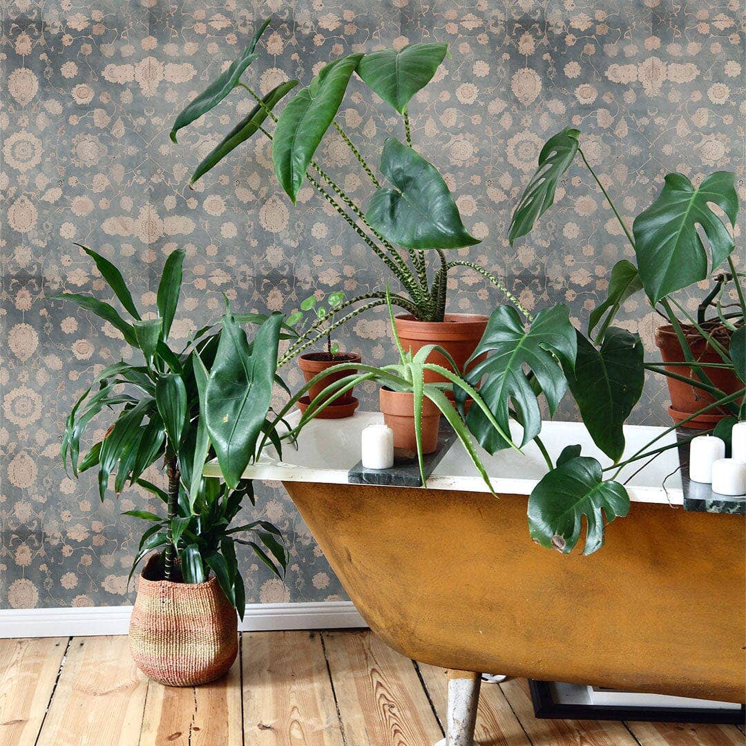 Blue Medallion Wallpaper for wholesale on Faire7