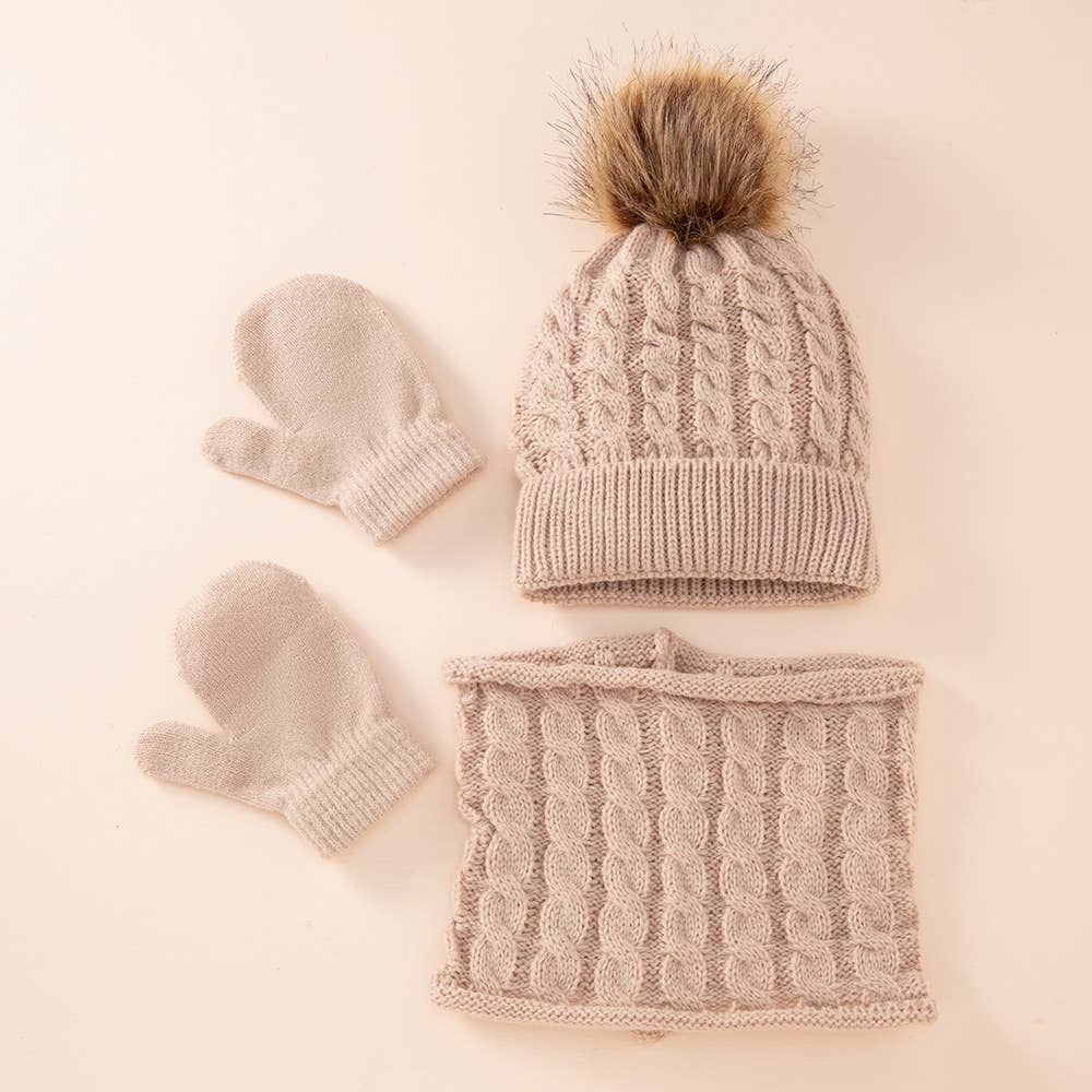 PatPat - Vente Ensemble de vêtements – bébé - Ensemble 3 pièces bonnet, écharpe et moufles en tricot pour bébé et tout-petit9