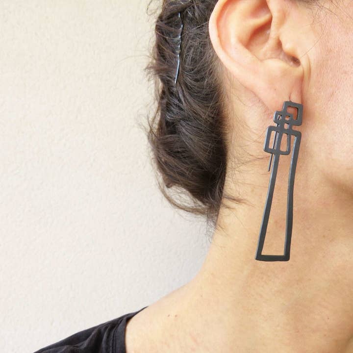 Kimya Joyas - Wholesale Dangle Earrings - Abstract Oxidized Silver Dangle Earrings1