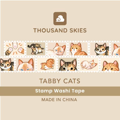 Stamp Washi Tape - Tabby Cats for wholesale by Thousand Skies