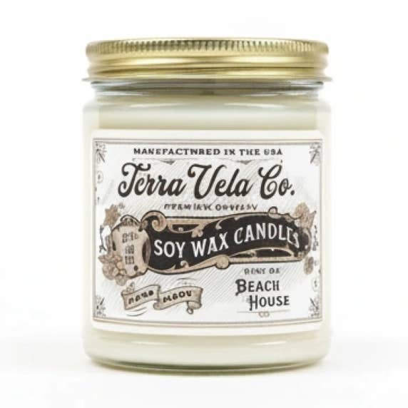 Milk & Honey Vintage #2 Collection Soy Candle, Clear Glass for wholesale by Terra Vela