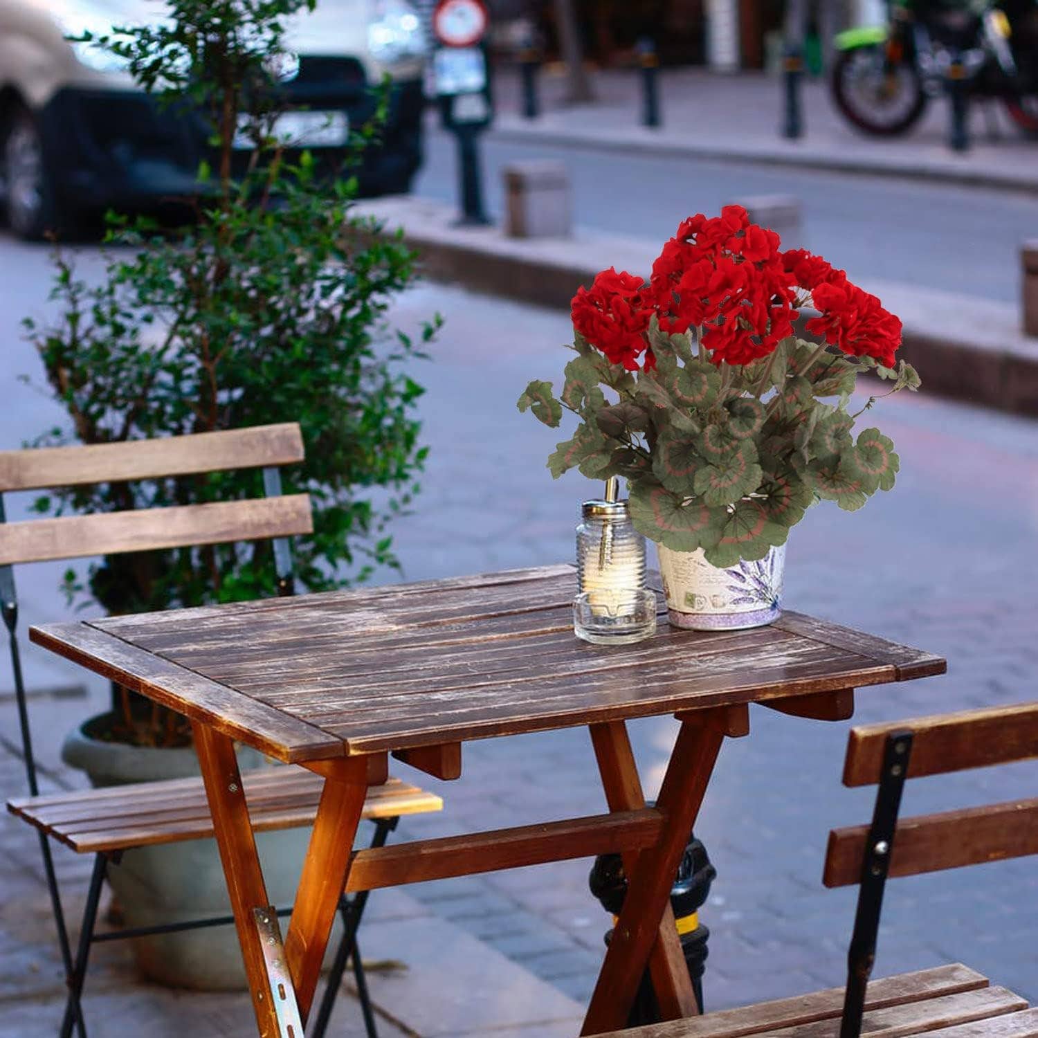 Larksilk – wholesale Konstgjorda blommor – 45 cm röd konstgjord pelargonblomsterbuske - Sidenblommor3