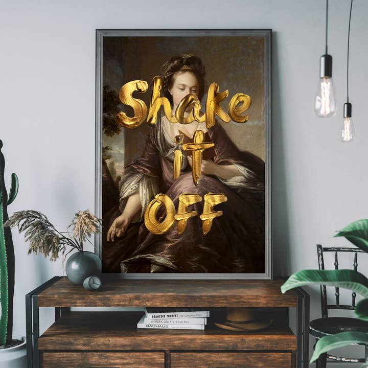 Shake It Off Vintage Portrait Print for wholesale by Ink & Drop