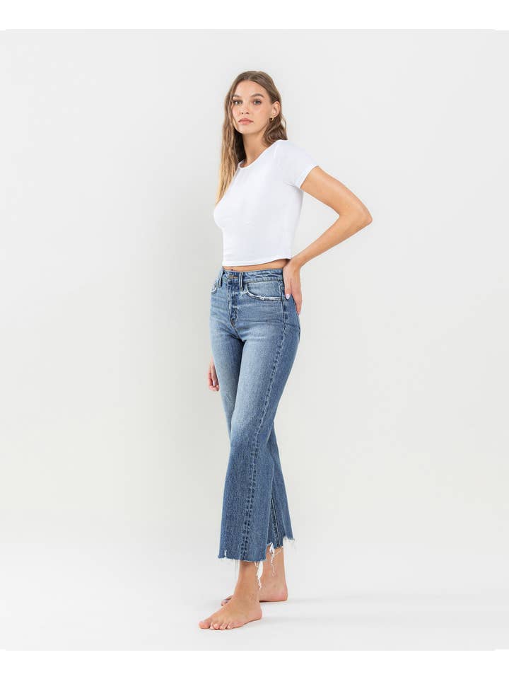 VICTORIOUS HIGH RISE WIDE LEG JEANS T6202 for wholesale on Faire
