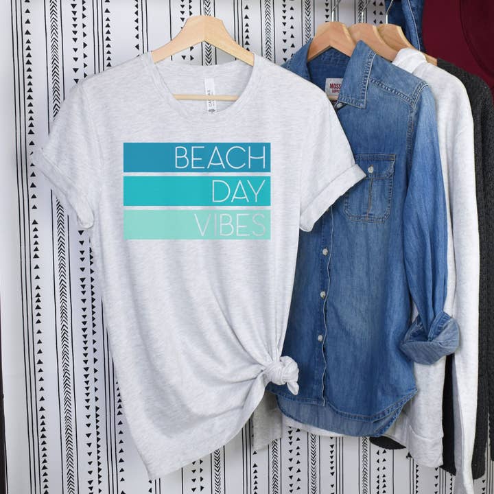 Simply Tees - Wholesale Screen Printed T-Shirt - Women's - Beach Day Vibes Ash Tee1