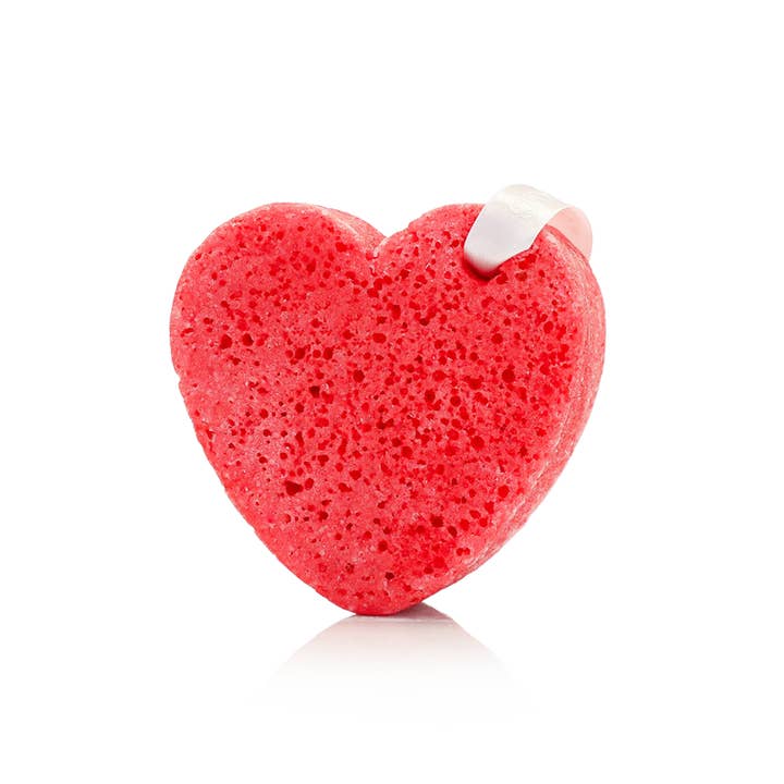 Spongellé | Valentines Day Gifts | Easter Gifts - Vendita all'ingrosso Spugne da bagno morbide e a rete - Scarlet Blush Heart Buffer | Regali di San Valentino3