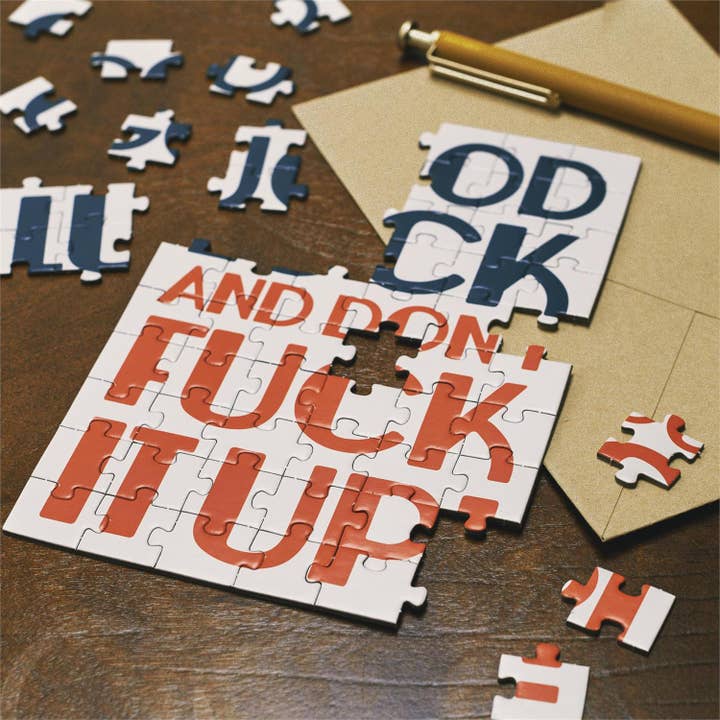 Questionables - Wholesale Everyday Greeting Card - Good Luck Puzzle Card