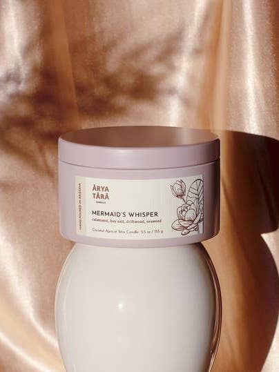 Mermaid's Whisper Candle | Lotus Tin for wholesale by Arya Tara