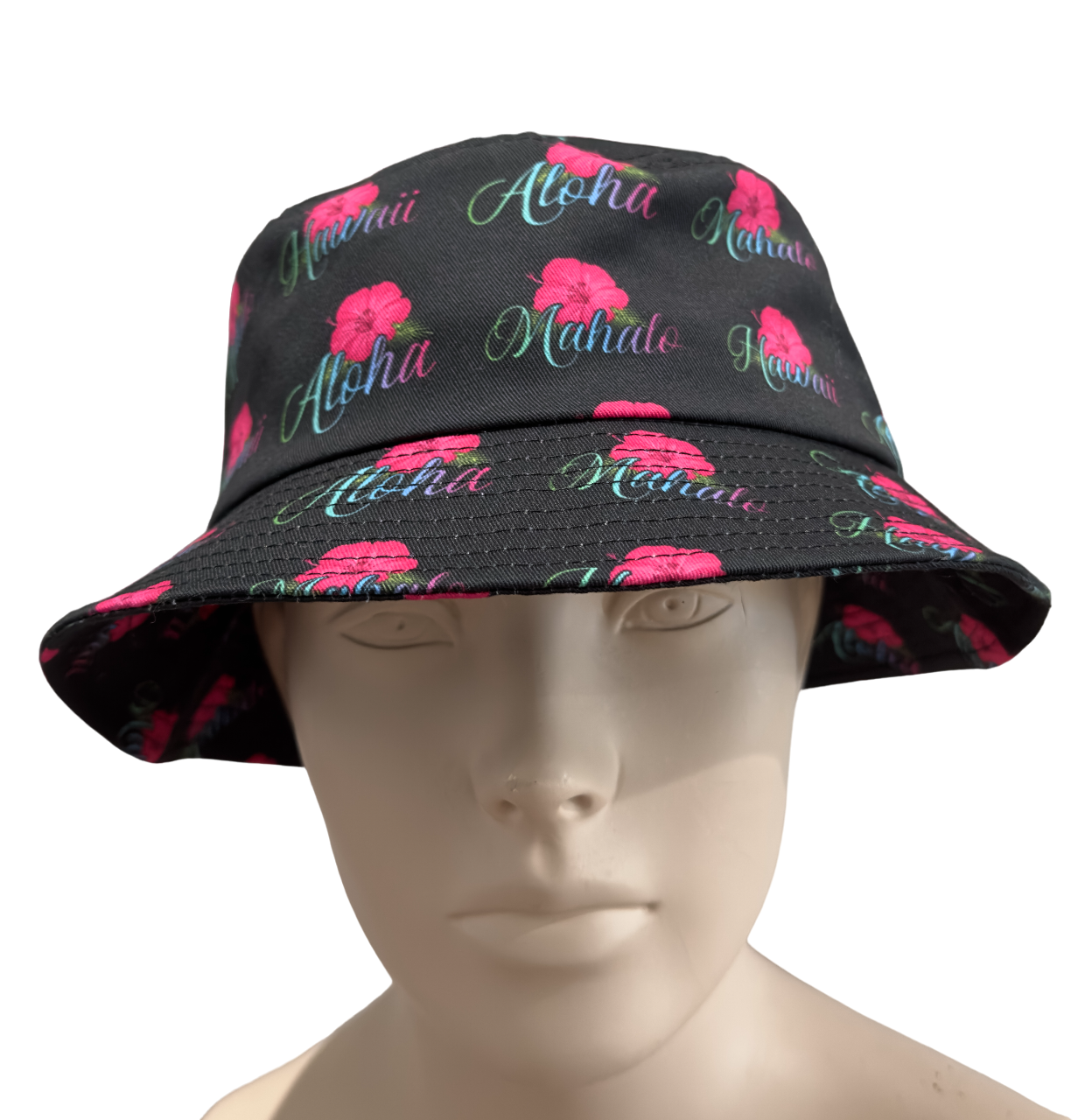 Aloha Designs - Wholesale Bucket Hat - Women's - Hawaiian Hibiscus Bucket Hat with Colorful Aloha, Mahalo4