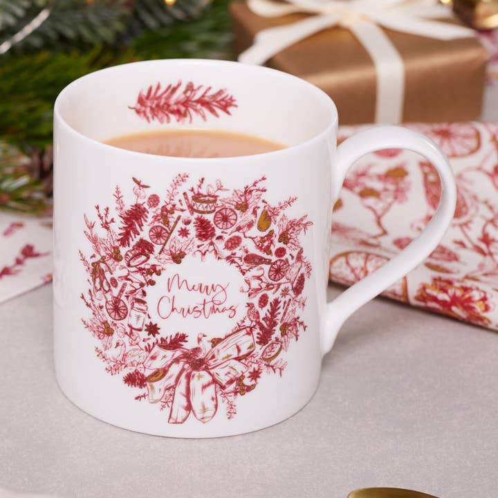 Christmas Wreath Mug for wholesale by Victoria Eggs