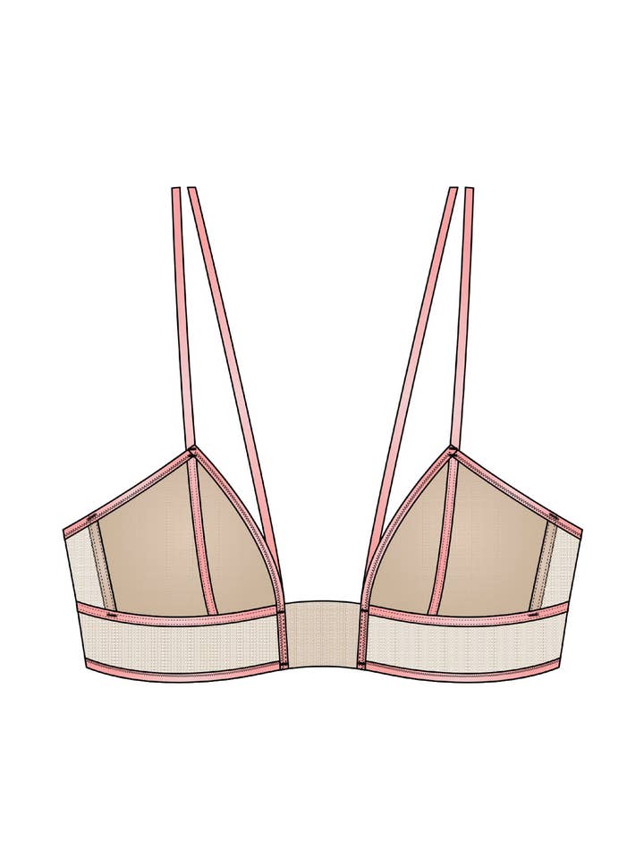 Reggiseno senza ferretto - Donna in tulle trasparente e cuscinetti distanziatori per la vendita all'ingrosso da parte di scandale éco-lingerie