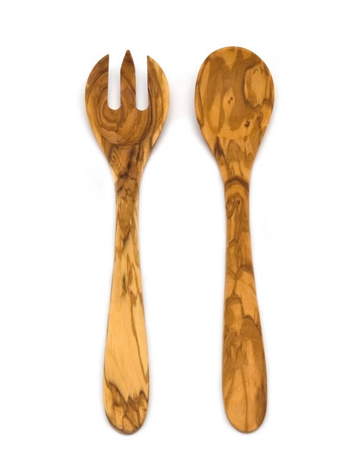 SALATBESTECK 2 STÜCK OLIVENHOLZ 30 CM für den Großhandel von HEIROL