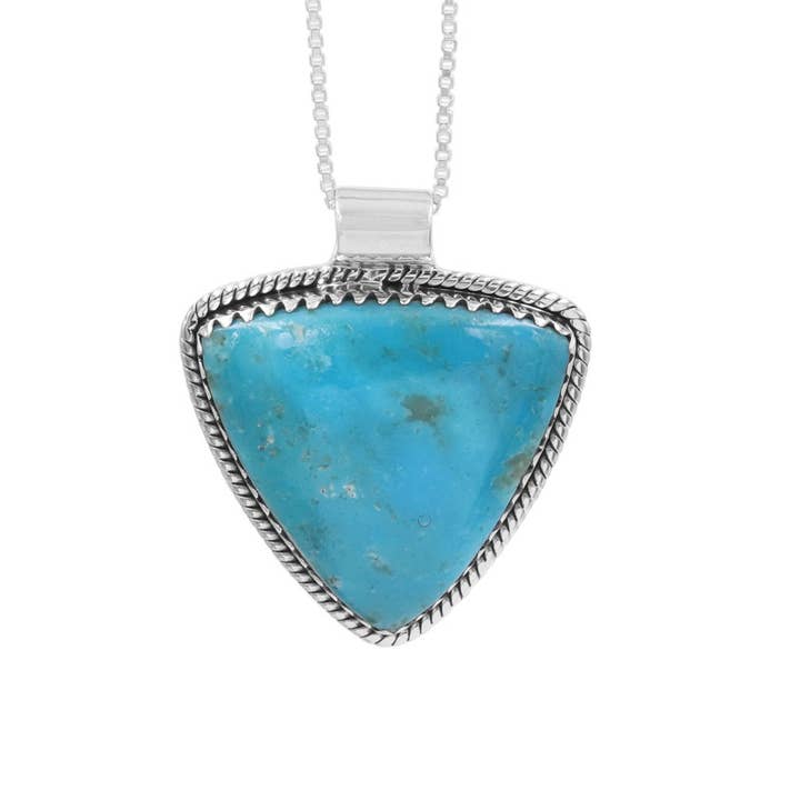 Arizona Turquoise Gemstone Pendant 925 Silver Bold Jewelry for wholesale by Jay Jools