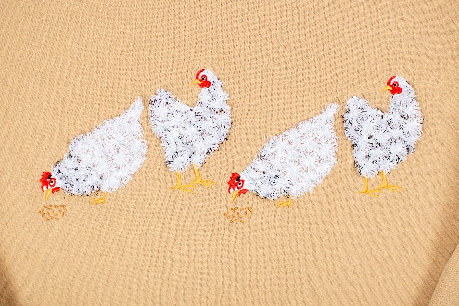 American Farm Company - Wholesale Sweatshirt - Women's - Fluffy White Chicken Tan Women's Soft Crewneck4