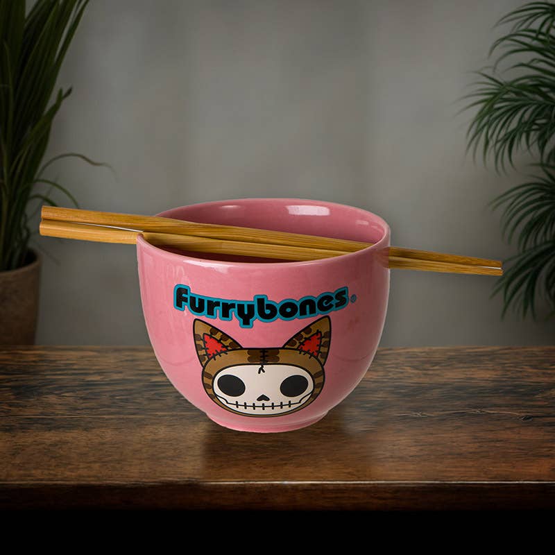 Pacific Trading - Wholesale Decorative Plate/Dish/Bowl - Furrybones MaoMao Ramen Bowl w/Chopsticks0