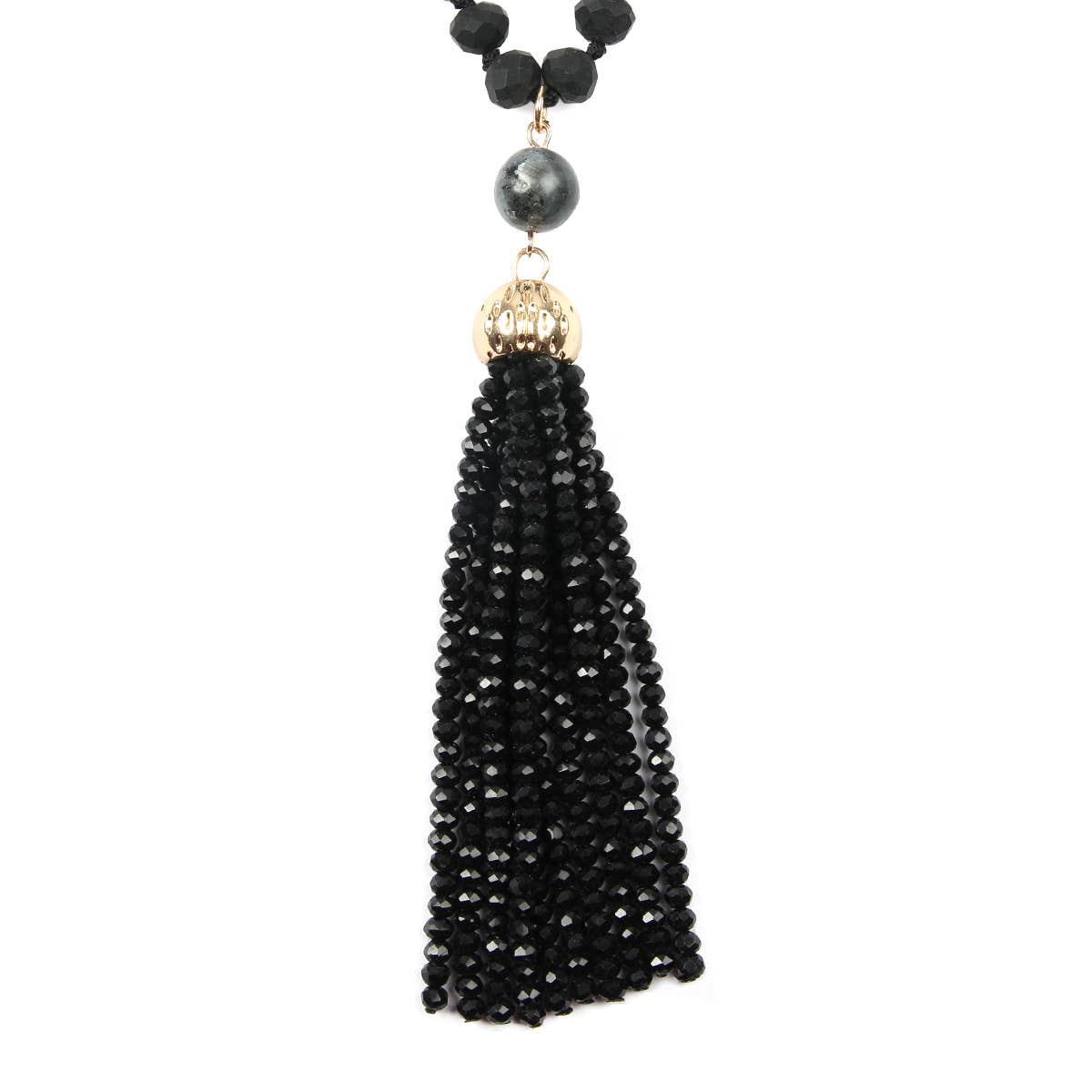 MYS Wholesale Inc - Wholesale Pendant/Charm Necklace - Rondelle Tassel Pendant With Polycord Necklace0