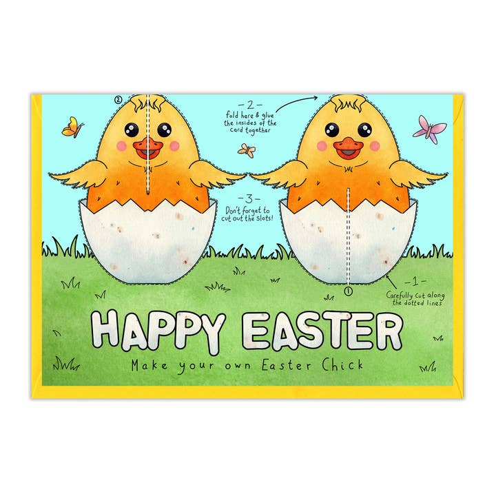 'Make your Own Easter Chick' Easter Card for wholesale by Yeti Cards & Gifts