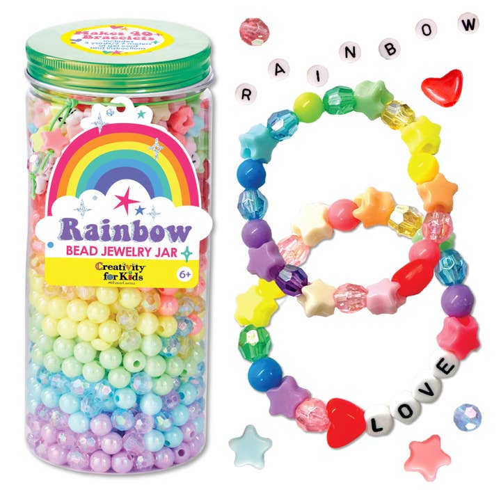 Faber-Castell / Creativity for Kids - Wholesale DIY Jewelry - Kids - Bead Jewelry Jars - Pre-Packed 12 Piece Shelf Display