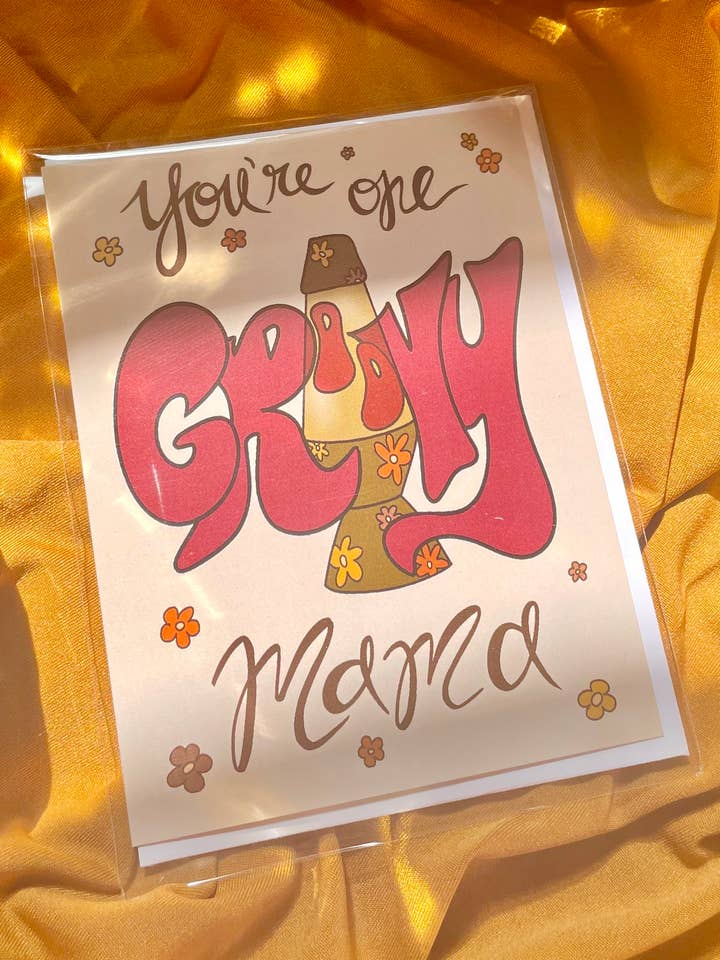 Mother’s Day Card, Retro Greeting Card, Cute Greeting cards for wholesale by Hippie Lou Studio