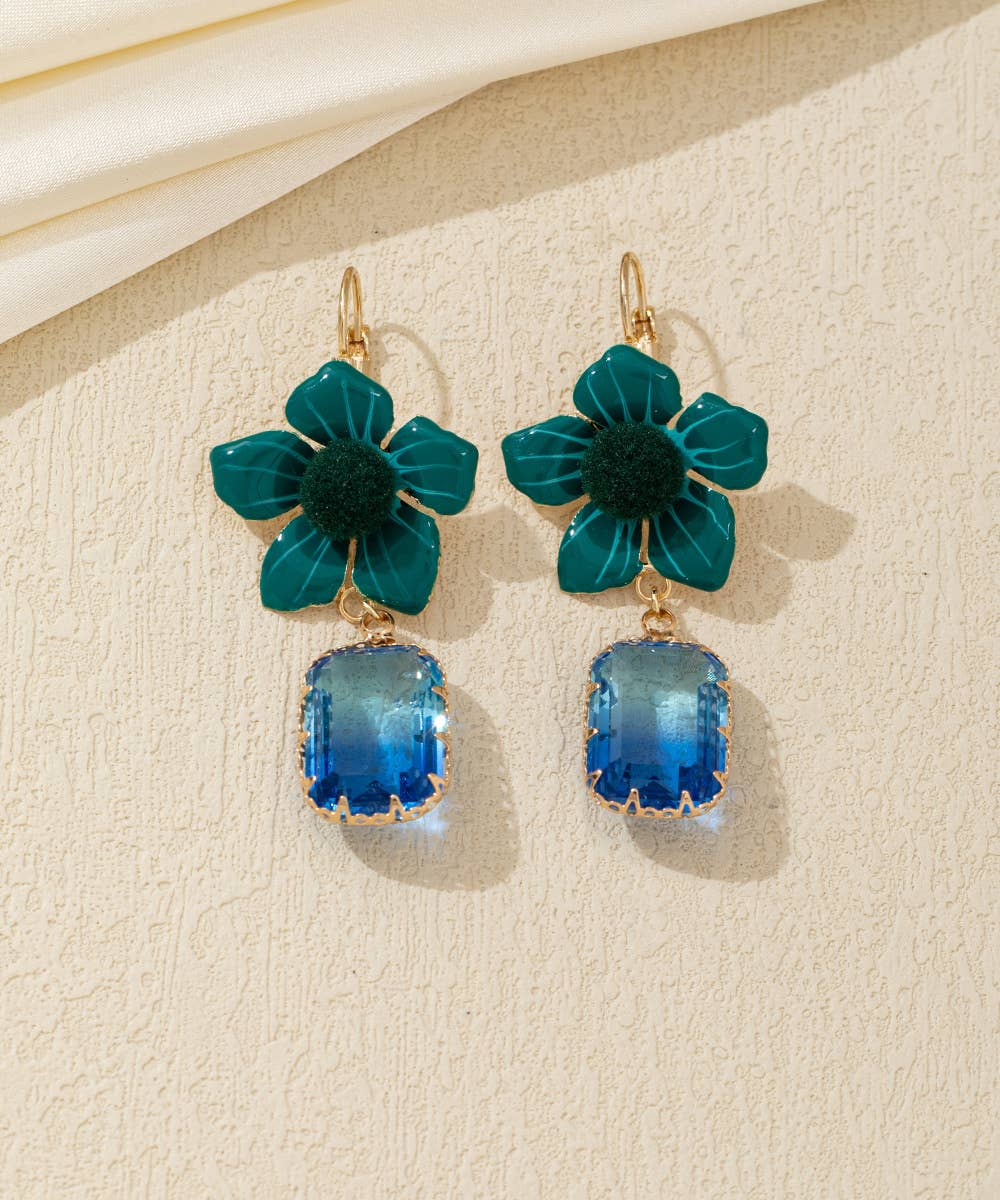 Blossom bijoux – Großhandel Ohrhänger – Ohrringe mit Blumen und Strass - 26AHBOL00097