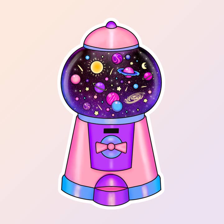 Galaxie-Aufkleber, Gumball-Aufkleber, skurrile, niedliche, seltsame Aufkleber für den Großhandel von Sorry Not Sorry Co