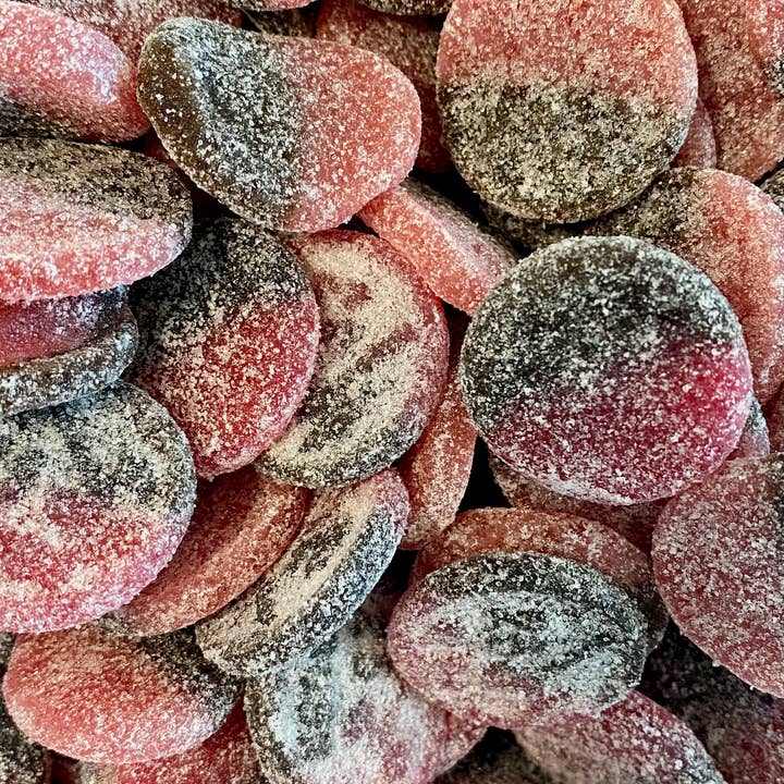 Nantasket Sweets By Swedes - Wholesale Gummy - BUBS Salty and Sour Raspberry licorice Swedish candy 1 Ib