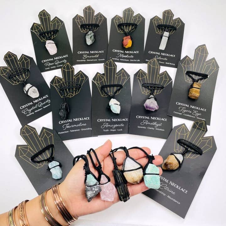 Crystal on Cord Necklace - You Select Stone - and other Purchase Wholesale crystal pendants. Free Returns & Net 60 Terms on Faire trending on Faire.