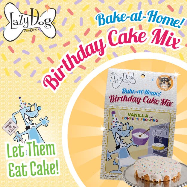 The Lazy Dog Cookie Co., Inc. - Wholesale Cake Mix - Vanilla Birthday Cake Mix w/ Sprinkles & Frosting Mix2