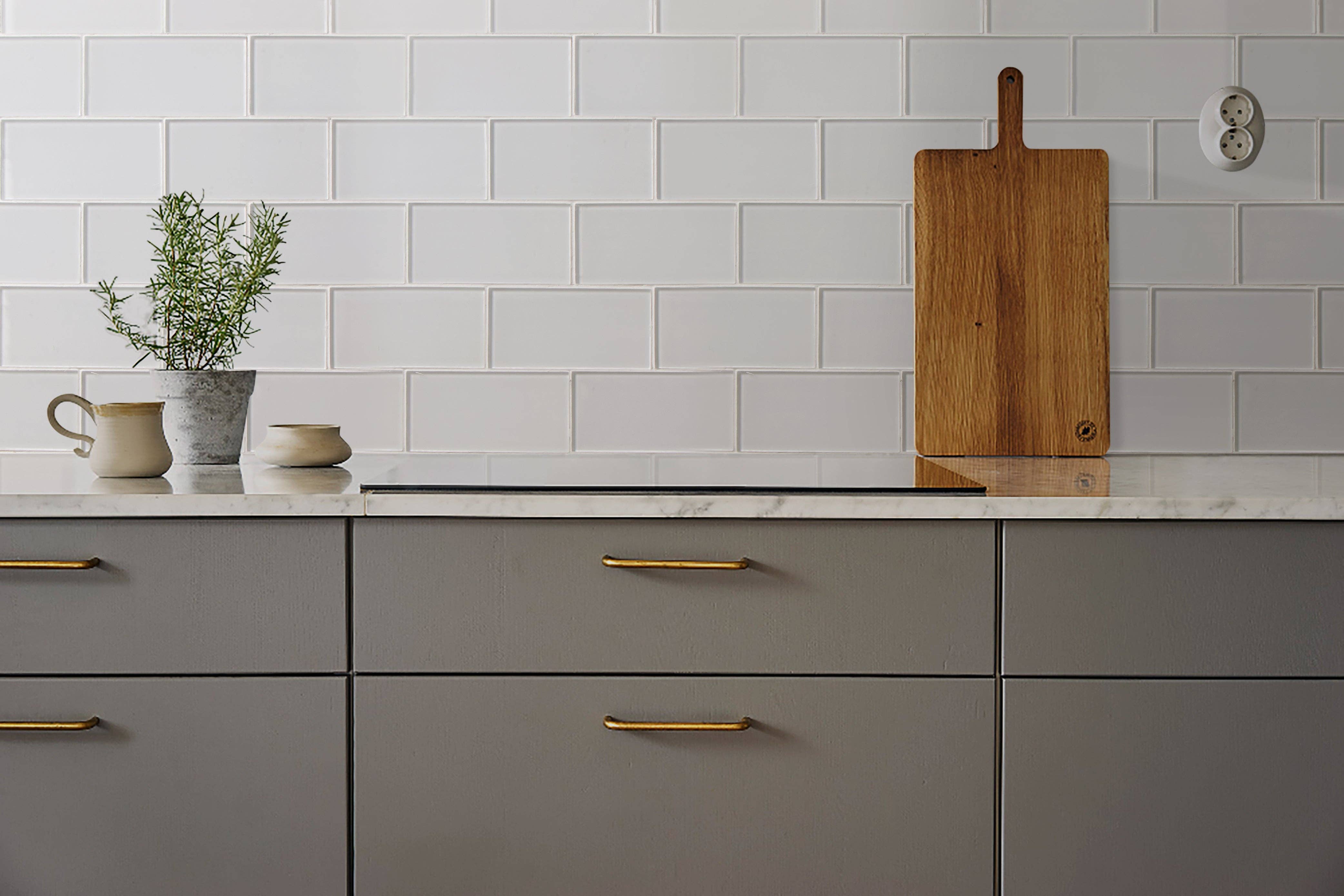 WS Tiles - Vente Carrelages muraux - Carreau de mosaïque en verre de 3" x 6", dosseret pour cuisine et salle de bain - 5 pieds carrés par carton4