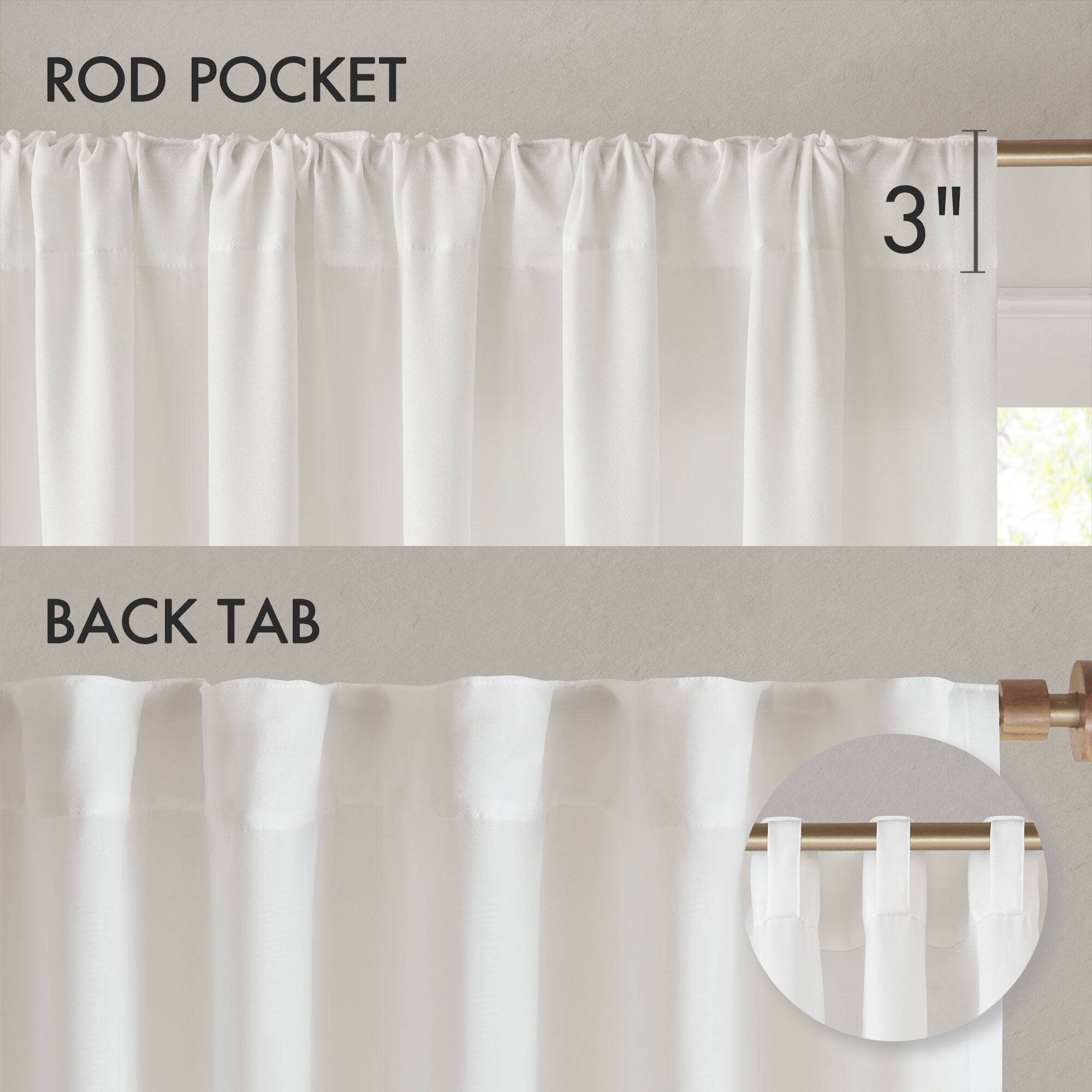 Olliix - Wholesale Curtain - Semi-Transparent White Light Filtering Privacy Curtain Pair7
