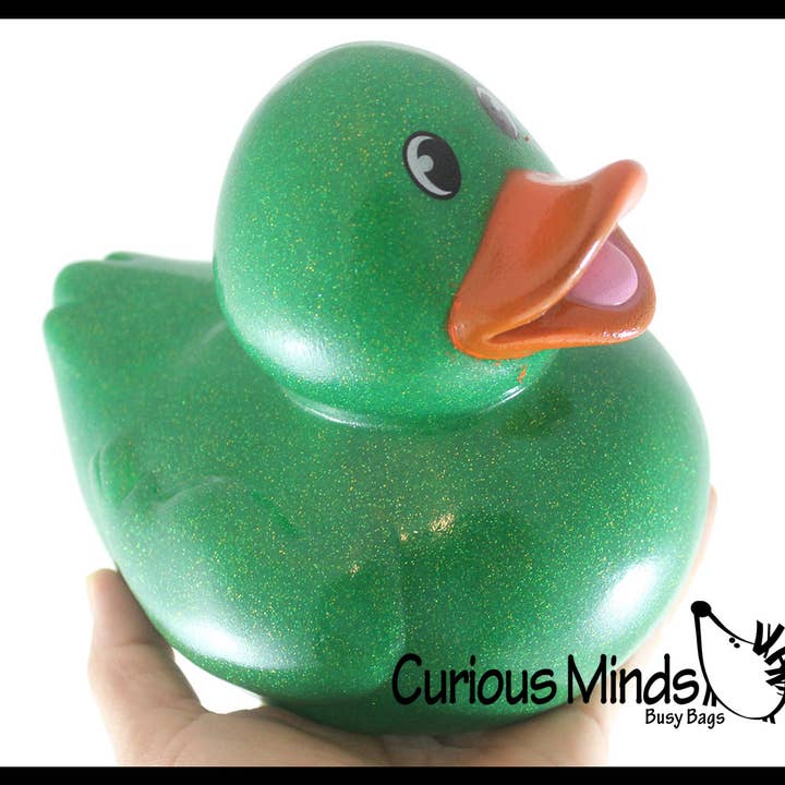 Curious Minds Toys - Wholesale Badspeelgoed - Baby - 1 Jumbo Glitter Rubbereendjes - Rubbereendjes - Leuke noviteit14