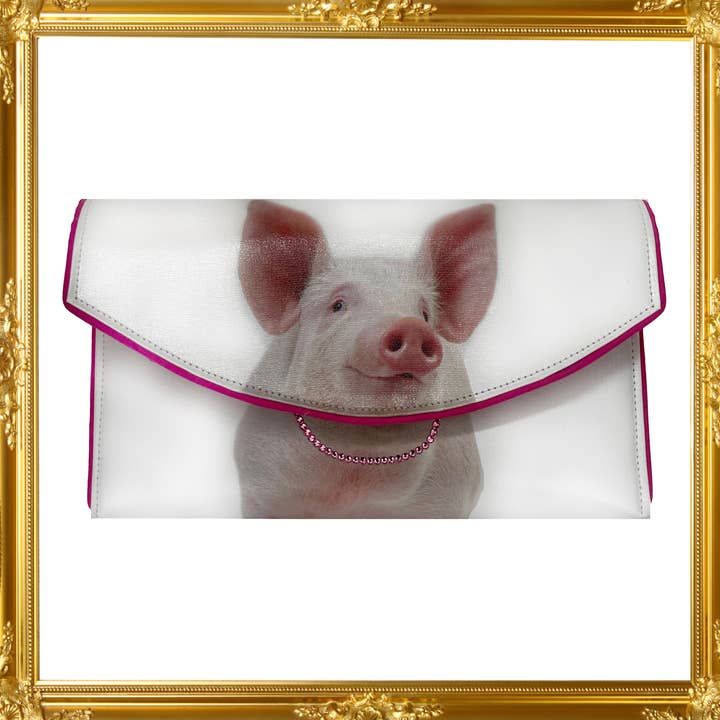 Griselyserød Clutch Taske i Belagt Lærred for engroshandel hos Kent Stetson Handbags