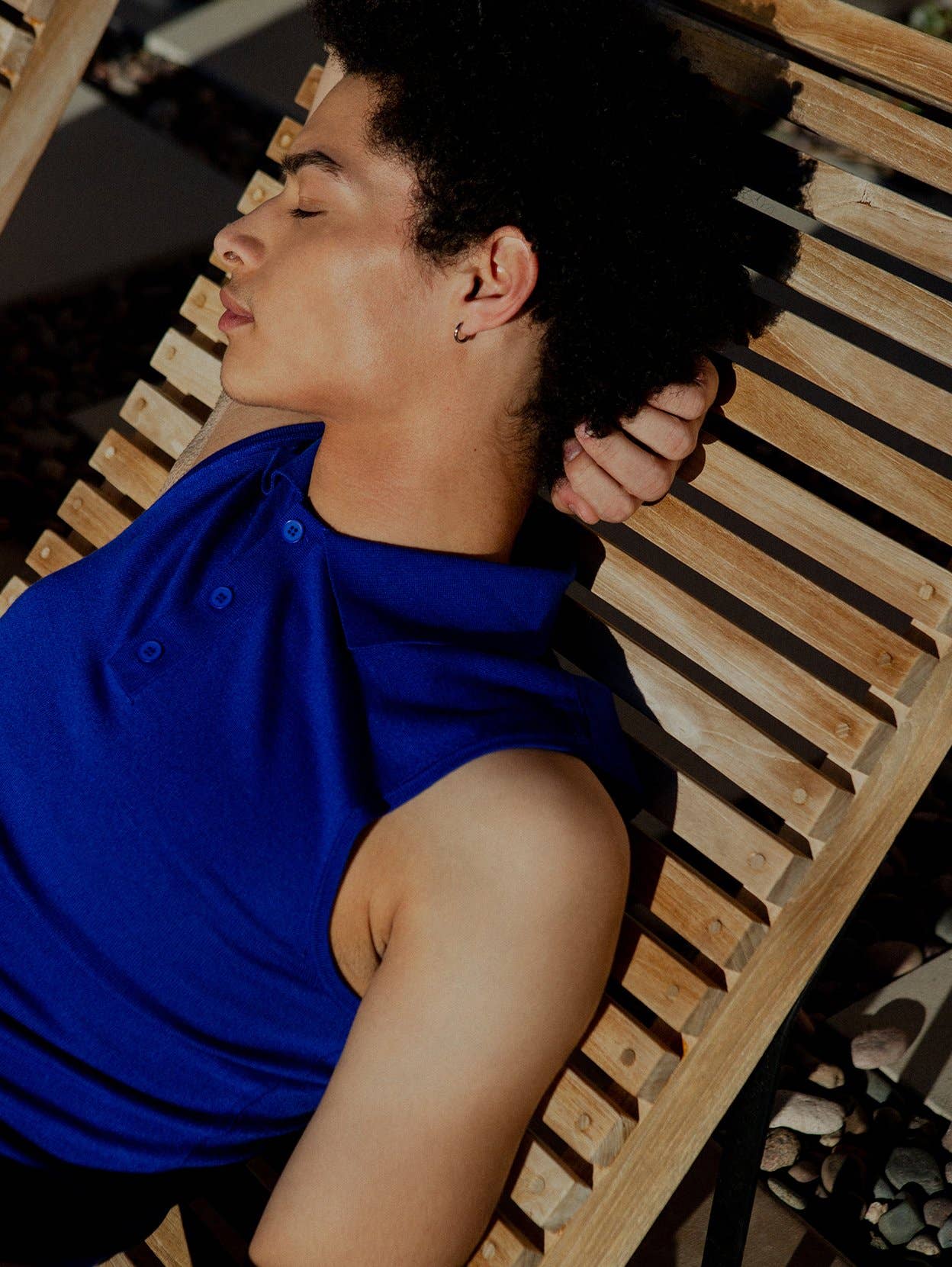 Blue Polo Knit Tank for wholesale on Faire4