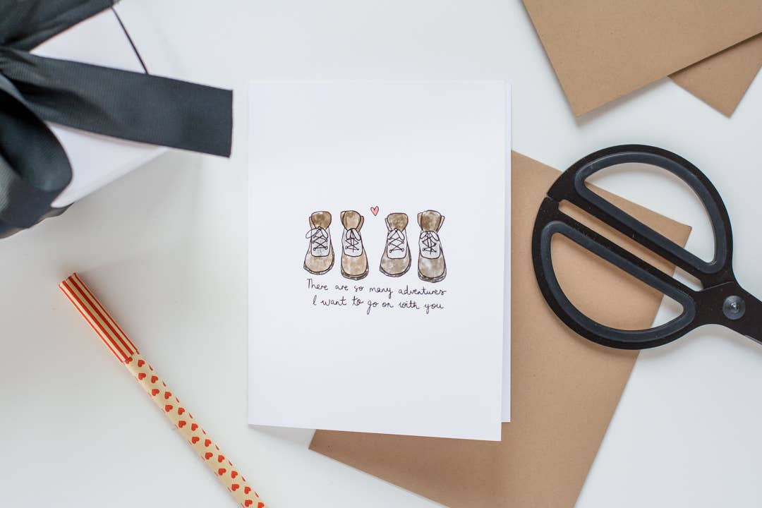 Little May Papery - Wholesale Love Card - Hiking Boots Card1