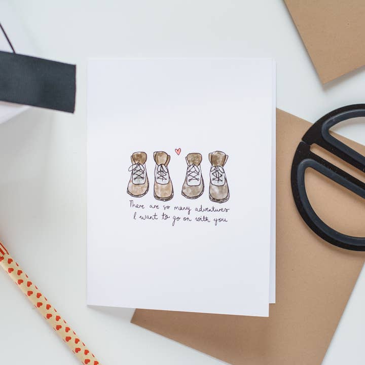 Little May Papery - Wholesale Love Card - Hiking Boots Card1