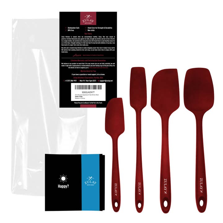 Zulay Kitchen - Wholesale Spatula/turner - Heat Resistant Silicone Spatula Set Stainless Steel Core12