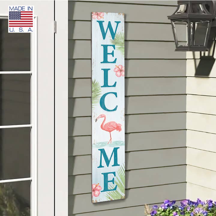 ST Creations - Wholesale Sign - Welcome Flamingo - Porch Boardâ„¢ PB2
