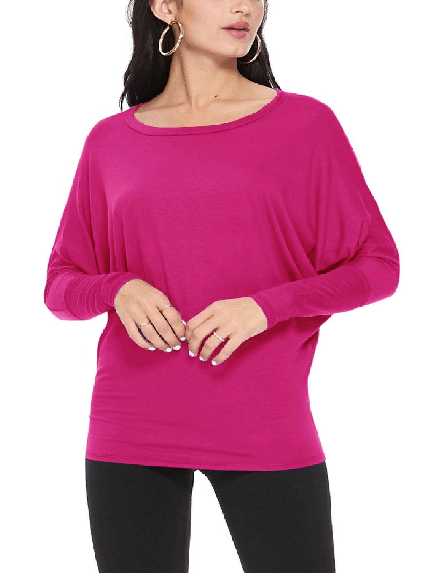 MOA COLLECTION - Wholesale Knit Top - Women's - Women's Casual Solid Color Dolman Sleeve Top7