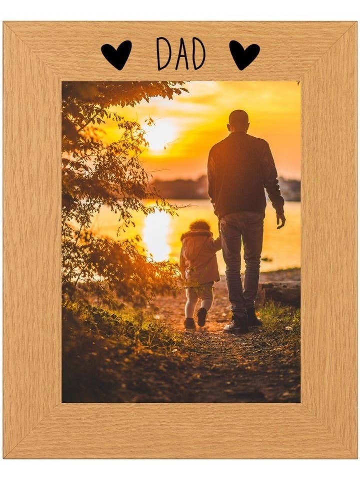 Second Ave Cadre photo en chêne 6 x 4 en forme de cœur pour papa pour la vente par Second Ave Gift Company