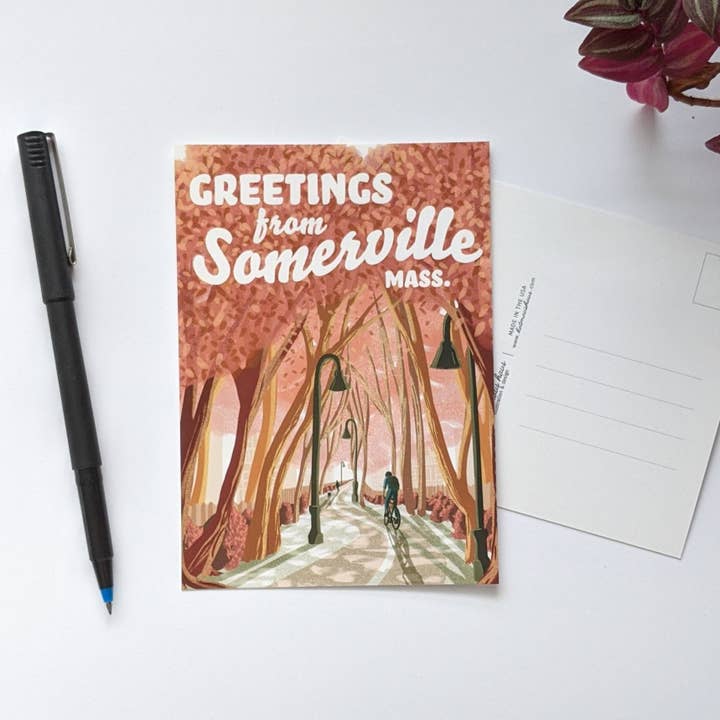 Kat Maus Haus Illustration - Wholesale Postcard - Somerville, Ma Postcard