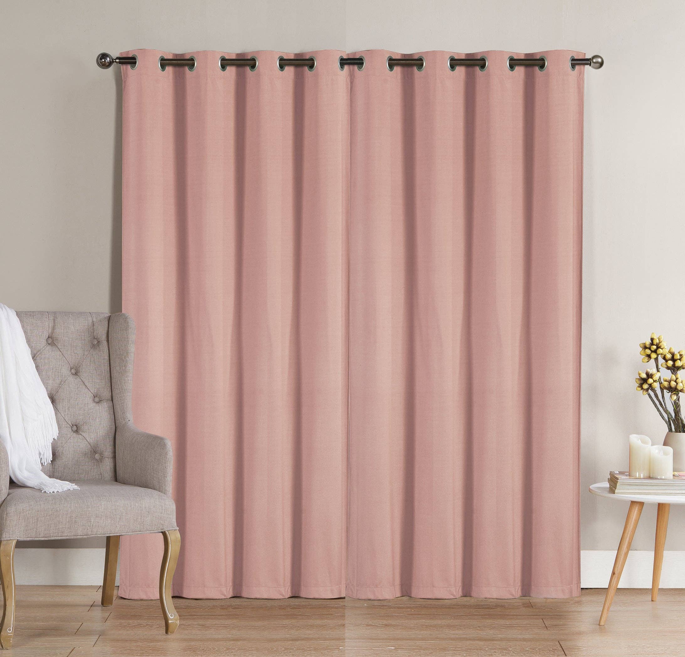 Linen Mart - Wholesale Curtain - Solid Grommet Top Thermal Insulated Blackout Window Curtain26